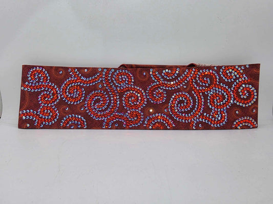 Super Duper LeeAnnette Rust Bandana with Hyacinth and Red Shimmer Austrian Crystals (Sku40041)