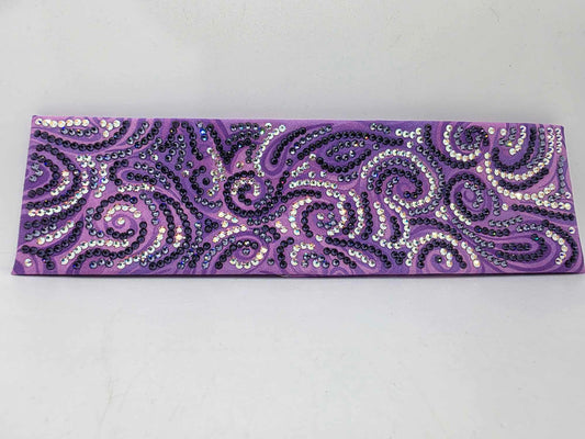 Super LeeAnnette Purple Swirl Bandana with Dark Purple and Aurora Borealis Austrian Crystals (sku40043)