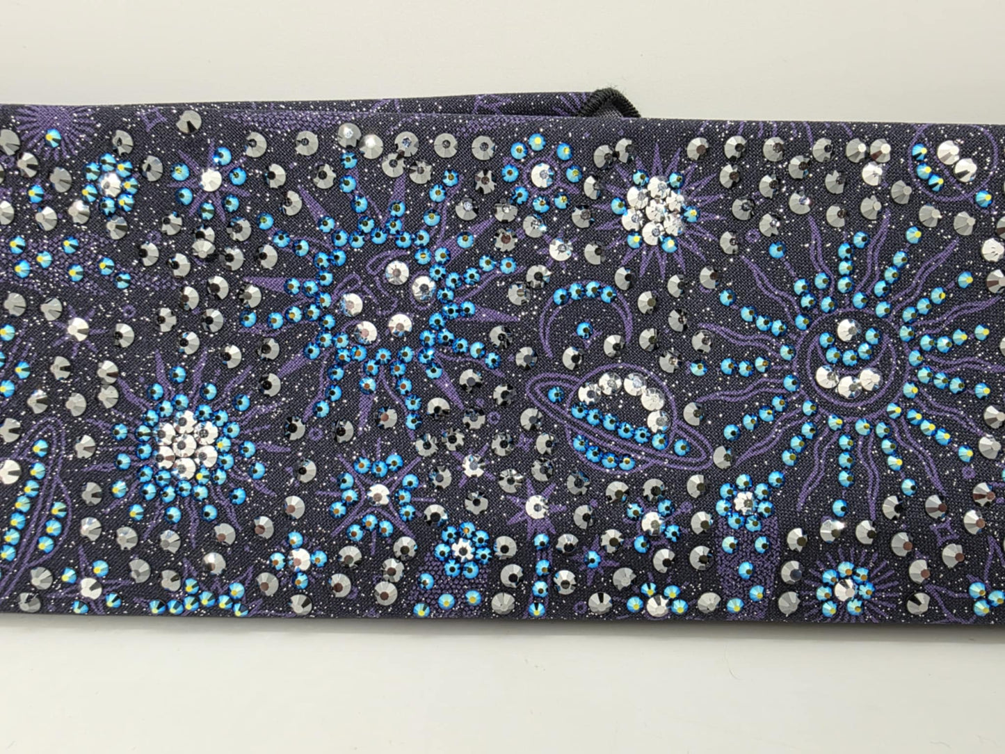 Super Duper LeeAnnette Celestial Bandana with Jet Shimmer, Black and Chrome Austrian Crystals (Sku40043)