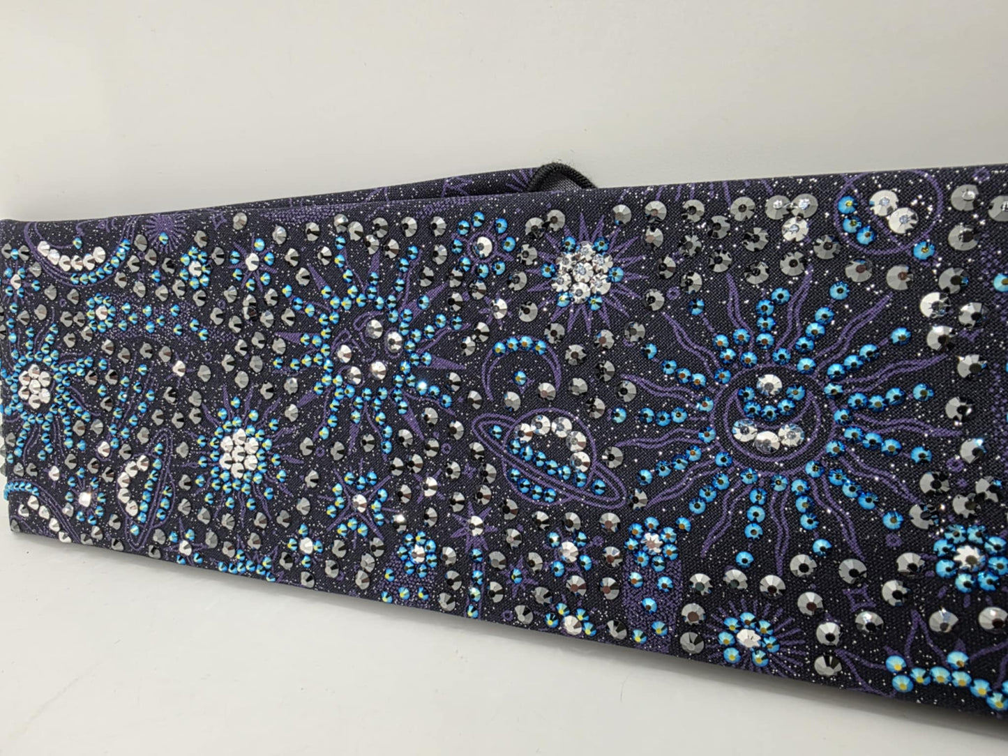 Super Duper LeeAnnette Celestial Bandana with Jet Shimmer, Black and Chrome Austrian Crystals (Sku40043)