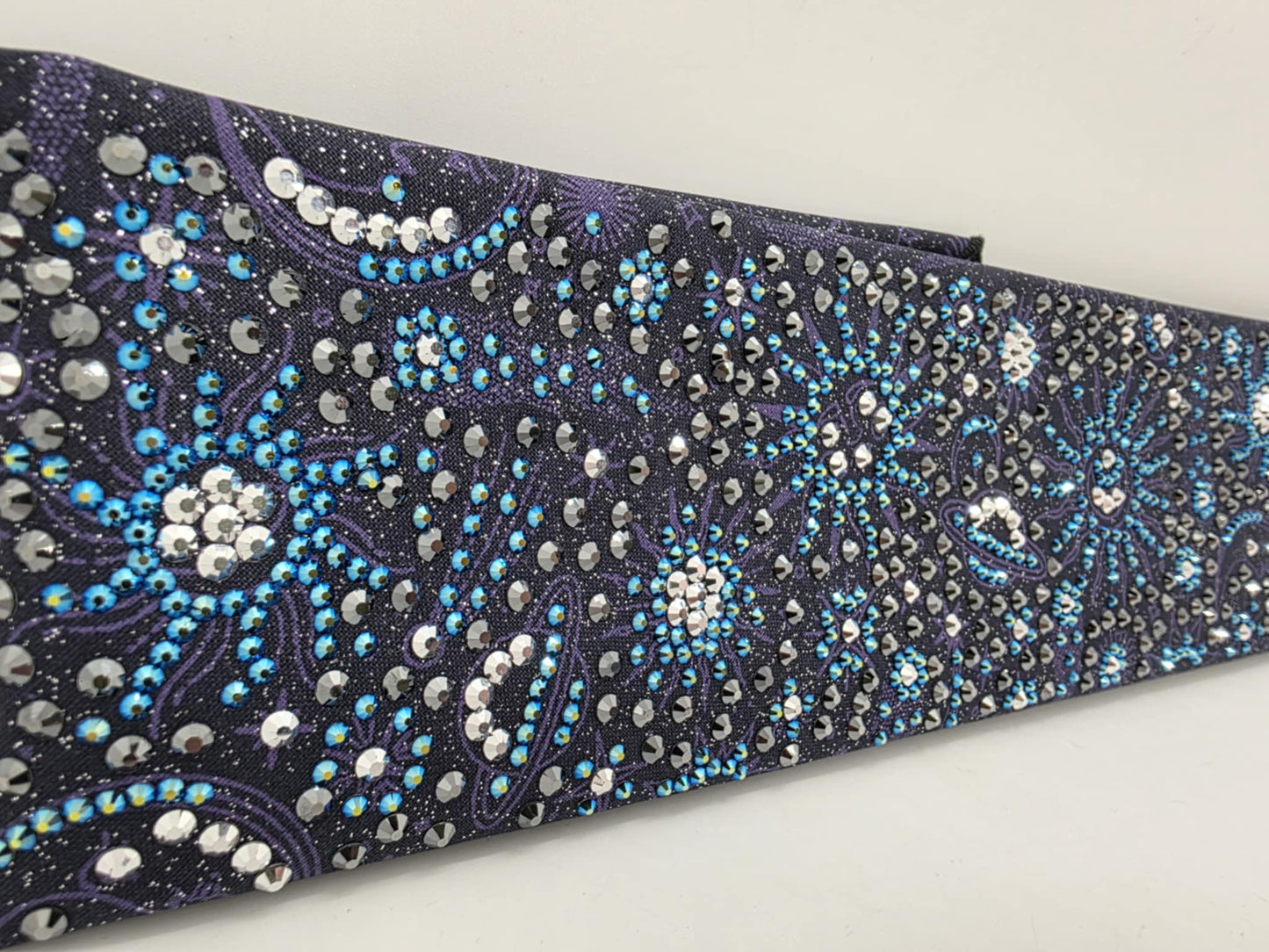 Super Duper LeeAnnette Celestial Bandana with Jet Shimmer, Black and Chrome Austrian Crystals (Sku40043)