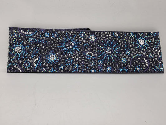 Super Duper LeeAnnette Celestial Bandana with Jet Shimmer, Black and Chrome Austrian Crystals (Sku40043)