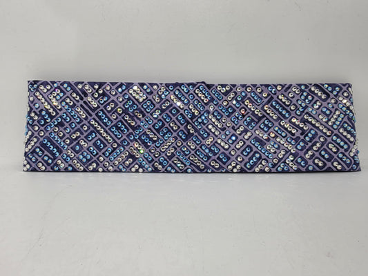 Super LeeAnnette Purple Bandana with Blue Shimmer and Diamond Clear Austrian Crystals (sku40064)