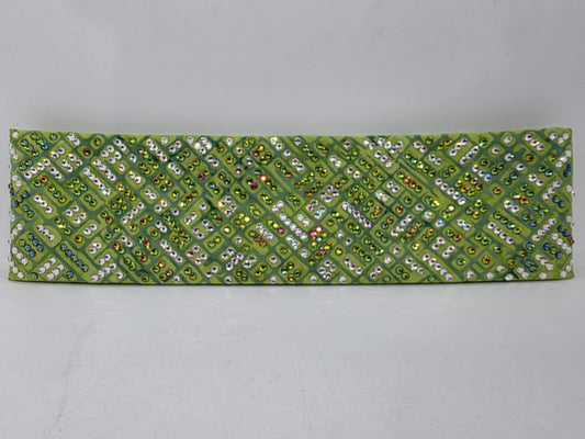 Super LeeAnnette Green Bandana with Vitrail Medium and Diamond Clear Austrian Crystals (sku40065)