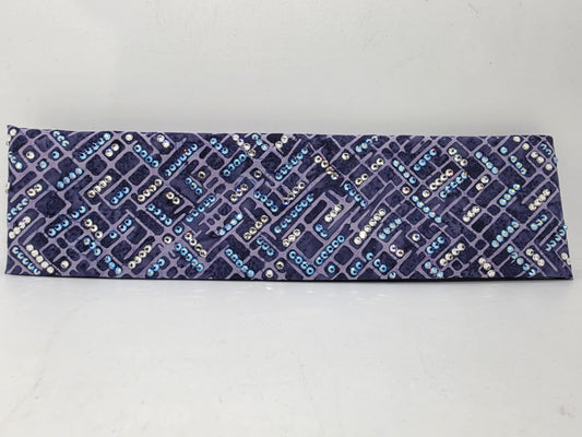 LeeAnnette Purple Bandana with Blue Shimmer and Diamond Clear Austrian Crystals (sku40066)
