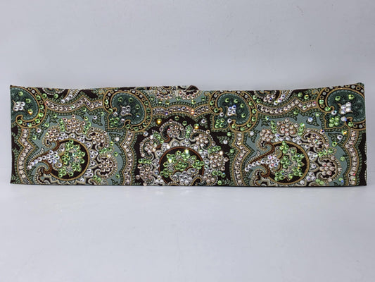 Super LeeAnnette Royal Green Bandana with Peridot, Honey and Diamond Clear Austrian Crystals (sku40073)