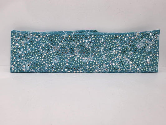 Super LeeAnnette Turquoise Vines Bandana with Aurora Borealis and Caribbean Sea Austrian Crystals (sku40075)