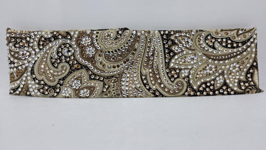 Super LeeAnnette  Fancy Brown Paisley Bandana with Brown and Diamond Clear Austrian Crystals (sku40080)