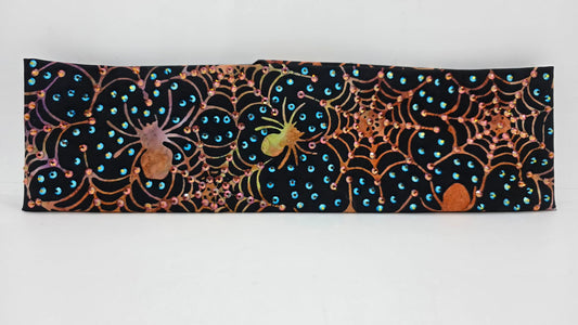 LeeAnnette Spider and Web Bandana with Jet Shimmer and Lava Austrian Crystals (L40217)