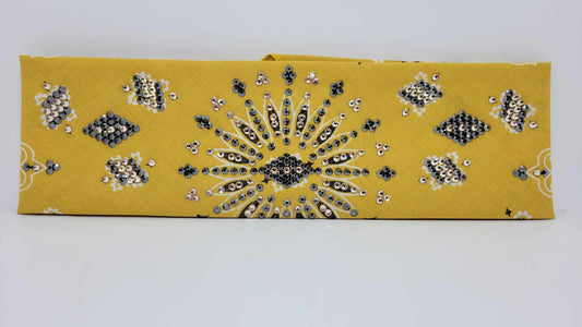 LeeAnnette Golden Mustard Paisley with Black and Honey Austrian Crystals (Sku4125)