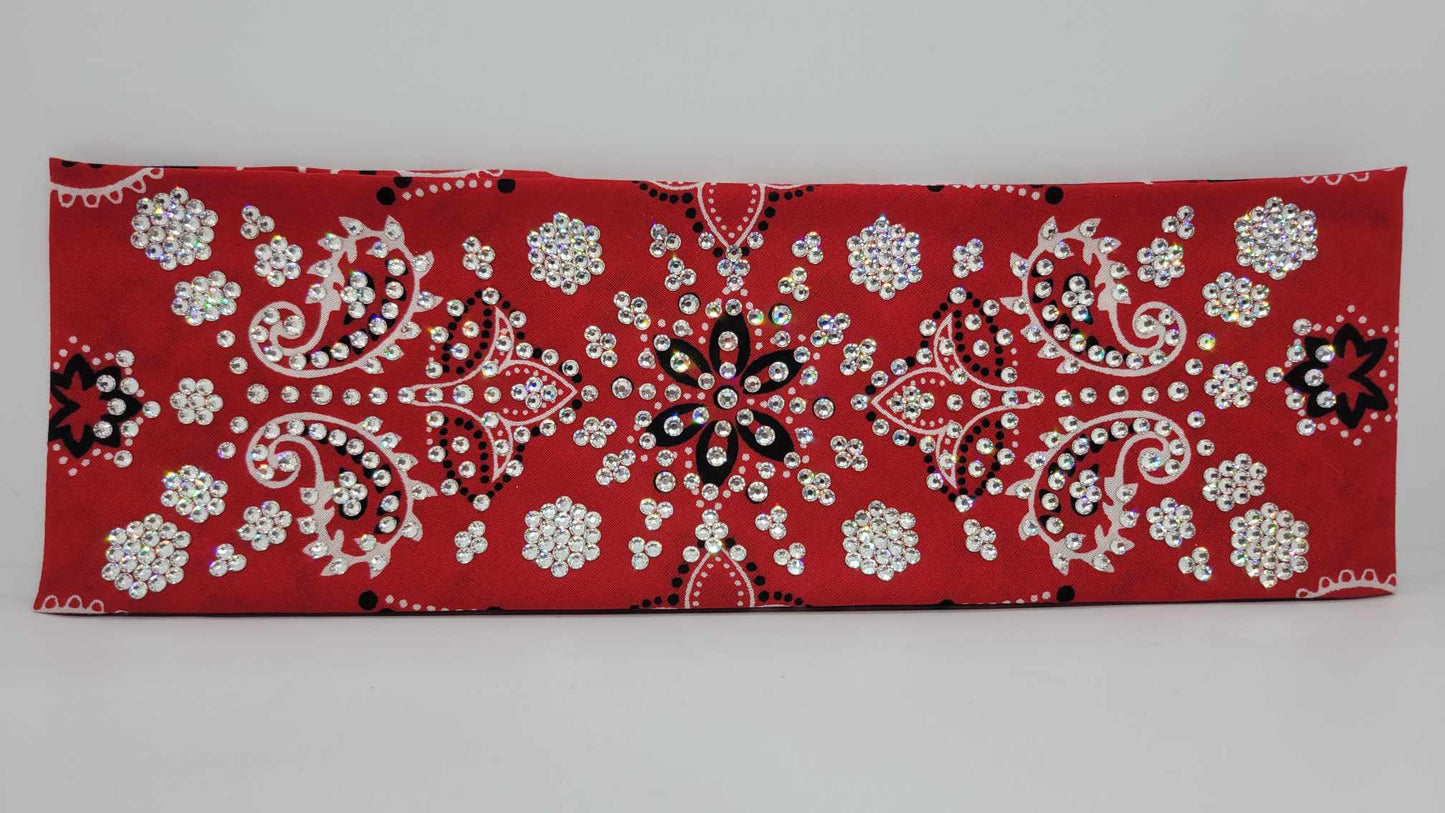 Super LeeAnnette Red Flower with Diamond Clear Austrian Crystals (Sku4238)