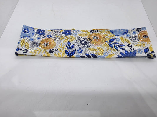 Super LeeAnnette Yellow and Blue Flowers with Blue, Yellow and Diamond Clear Austrian Crystals (Sku4257)