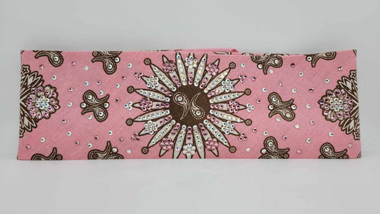 LeeAnnette Pink Flower Paisley with Light Pink and Aurora Borealis Austrian Crystals (Sku4306)