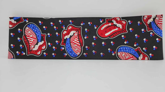 LeeAnnette Red White and Blue Tongues with Red, Blue and Diamond Clear Austrian Crystals (Sku4307)