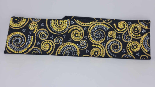 Super LeeAnnette Gold Scrolls with Yellow and Black Austrian Crystals (Sku4326)