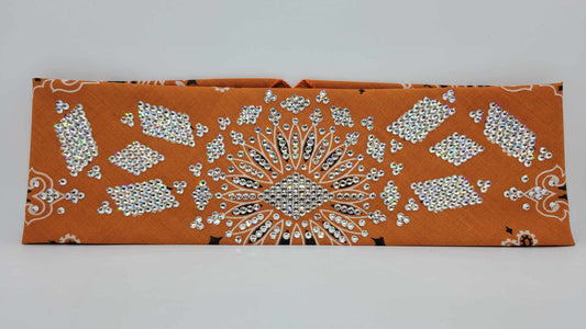 Super LeeAnnette Burt Orange Paisley with Diamond Clear Austrian Crystals (Sku4327)