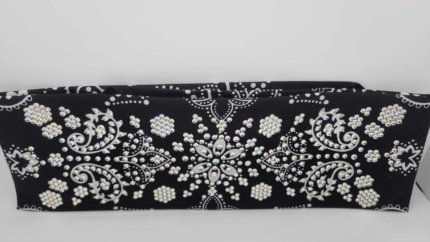 Super LeeAnnette Black Flower with Diamond Clear Austrian Crystals (Sku4836)