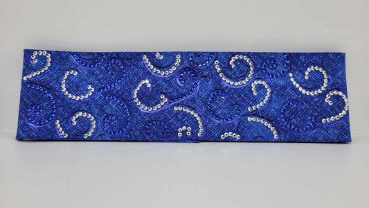 LeeAnnette Blue Scrolls with Blue and Chrome Austrian Crystals (Sku4397)