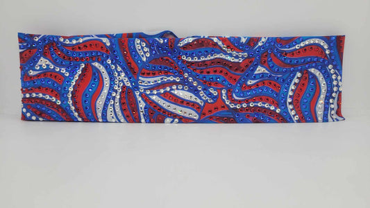 Super LeeAnnette Red, White and Blue Bandana with Red, Blue and Diamond Clear Austrian Crystals (Sku4402)