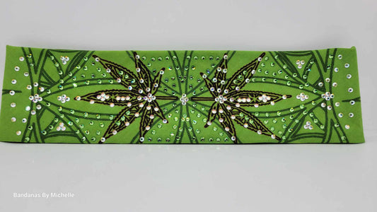 LeeAnnette Hemp Leaves with Aurora Borealis and Peridot Austrian Crystals (sku4454)