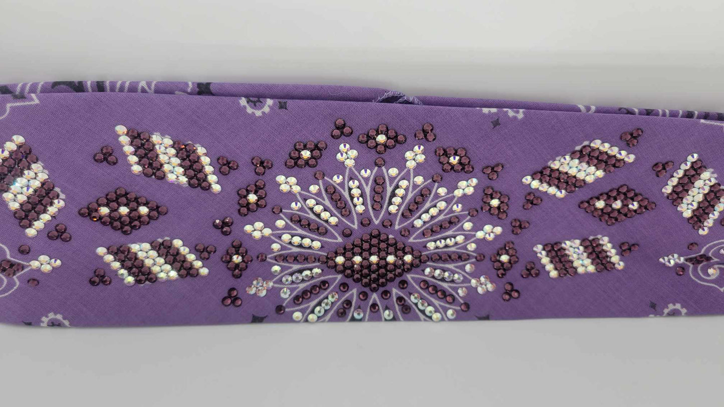 Super LeeAnnette Lavender Paisley with Amethyst and Aurora Borealis Austrian Crystals (Sku4474)