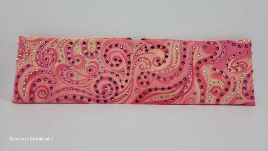 LeeAnnette Pink Swirl with Dark Pink, Light Pink and Honey Austrian Crystals (Sku4498)