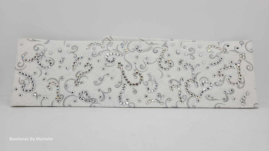 LeeAnnette White and Silver with Chrome and Diamond Clear Austrian Crystals (Sku4578)