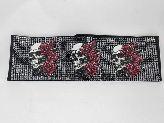 Super Duper LeeAnnette Skulls and Roses with Black Austrian Crystals (Sku4586)