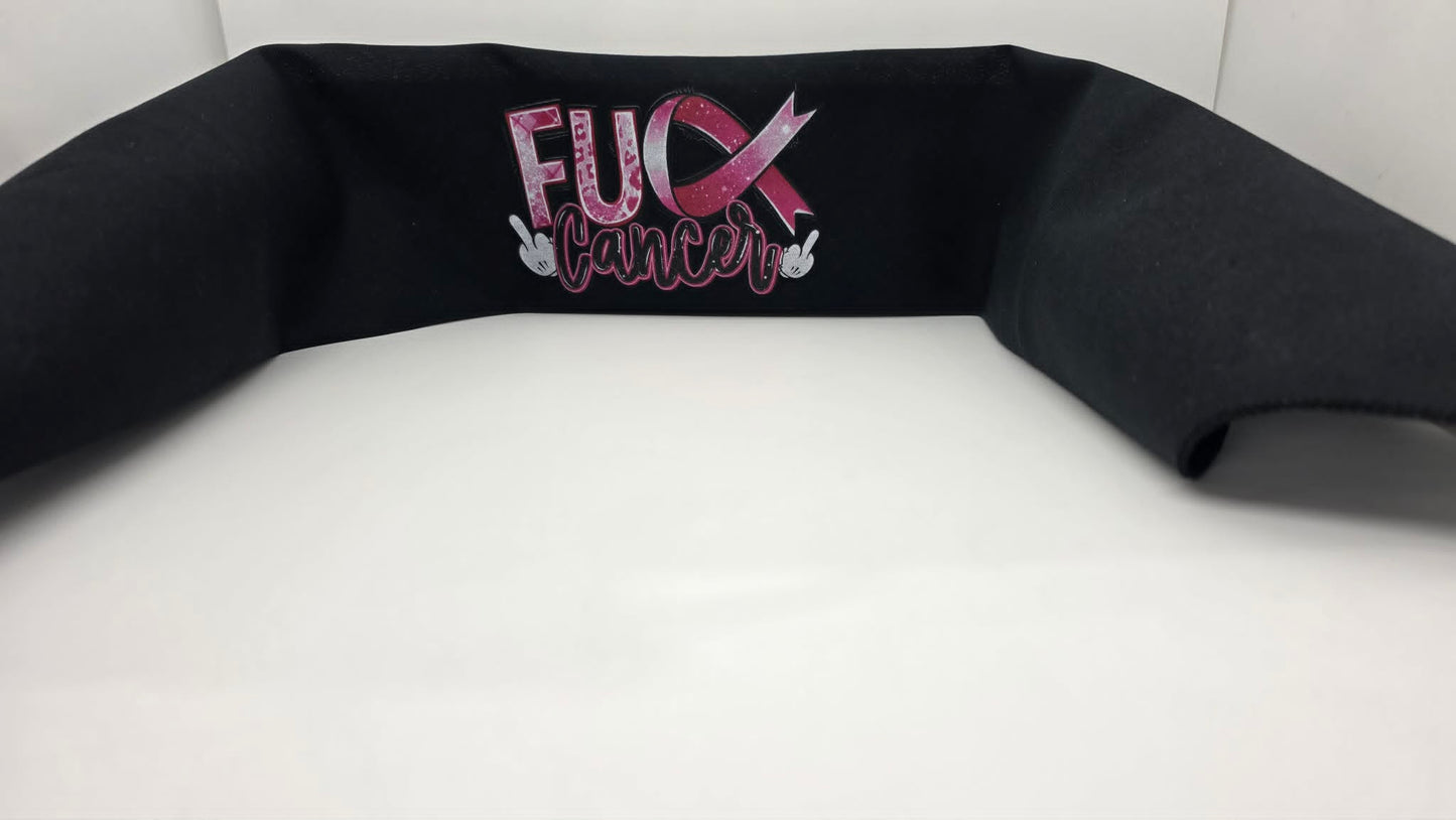 Plain FU Cancer on Black Bandana (Sku8549)