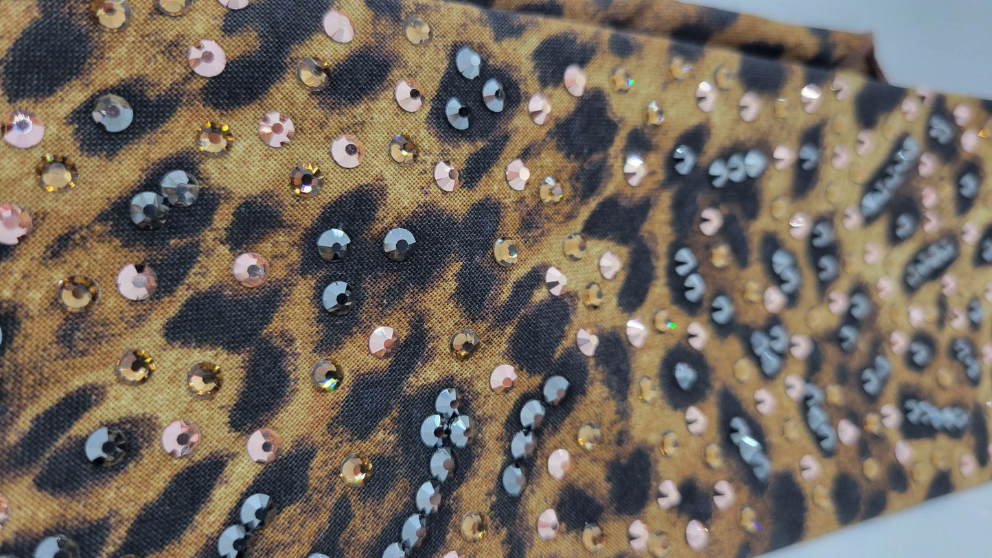 LeeAnnette Cheetah with Brown, Black and Rose Gold Austrian Crystals (sku4743)