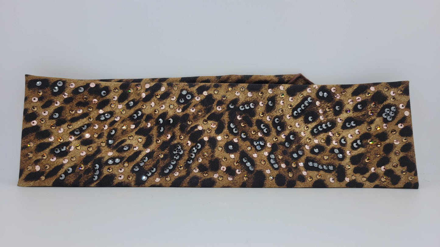 LeeAnnette Cheetah with Brown, Black and Rose Gold Austrian Crystals (sku4743)