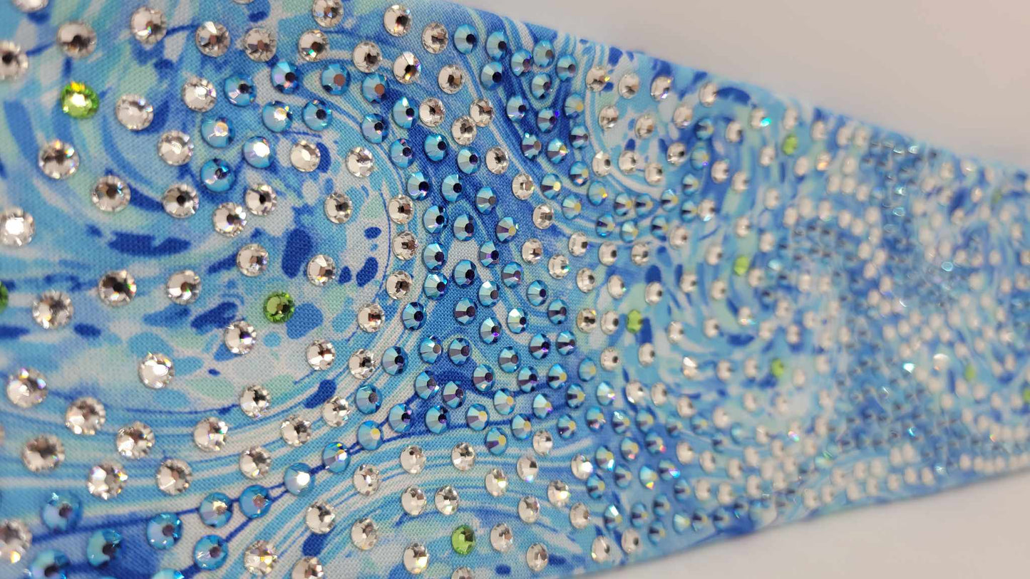 Super LeeAnnette Blue Waves with Blue Shimmer, Peridot and Diamond Clear Austrian Crystals (Sku4750)