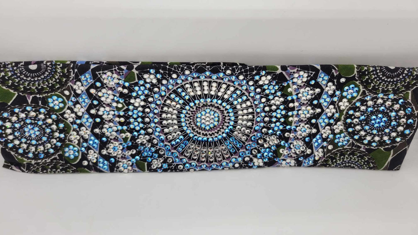 Super LeeAnnette Green Kaleidoscope with Blue Shimmer and Diamond Clear Austrian Crystals (Sku4764)