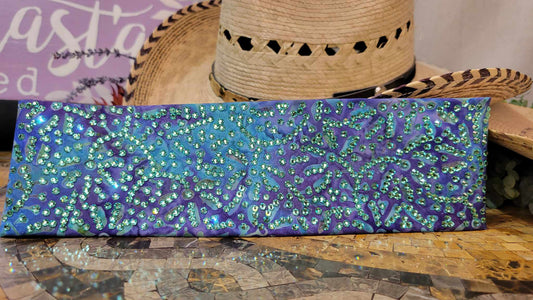 Super LeeAnnette Blue and Purple Seaweed with Caribbean Sea Austrian Crystals (Sku4766)