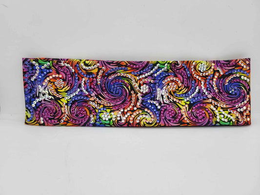 Super LeeAnnette Bright Water Colors Bandana with Multiple Colors of Austrian Crystals (Sku4778)