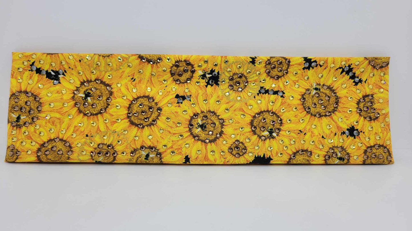 LeeAnnette Sunflowers with Brown, Yellow and Black Austrian Crystals (sku4827)