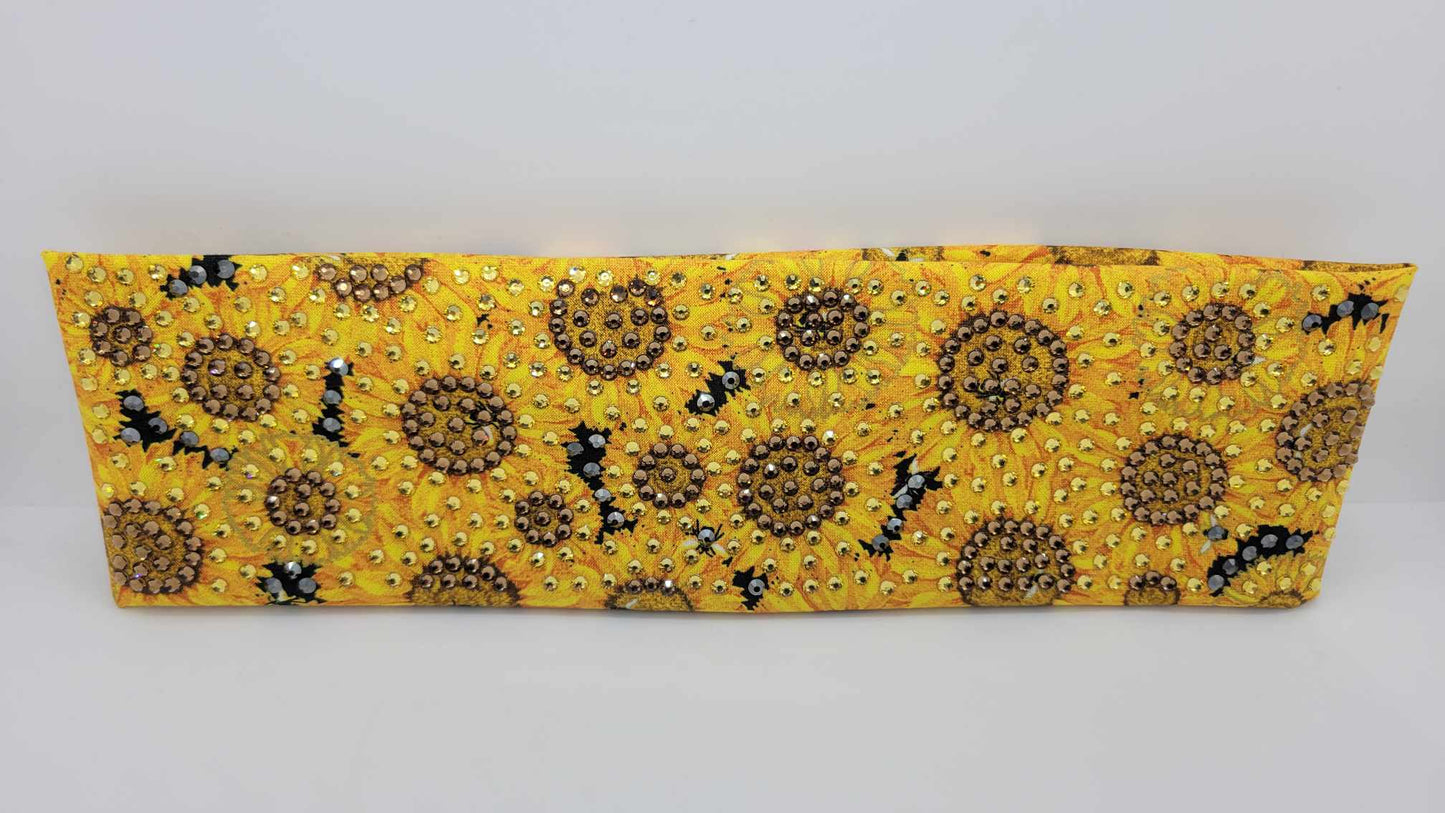 Super LeeAnnette Sunflower with Brown, Yellow and Black Austrian Crystals (Sku4829)