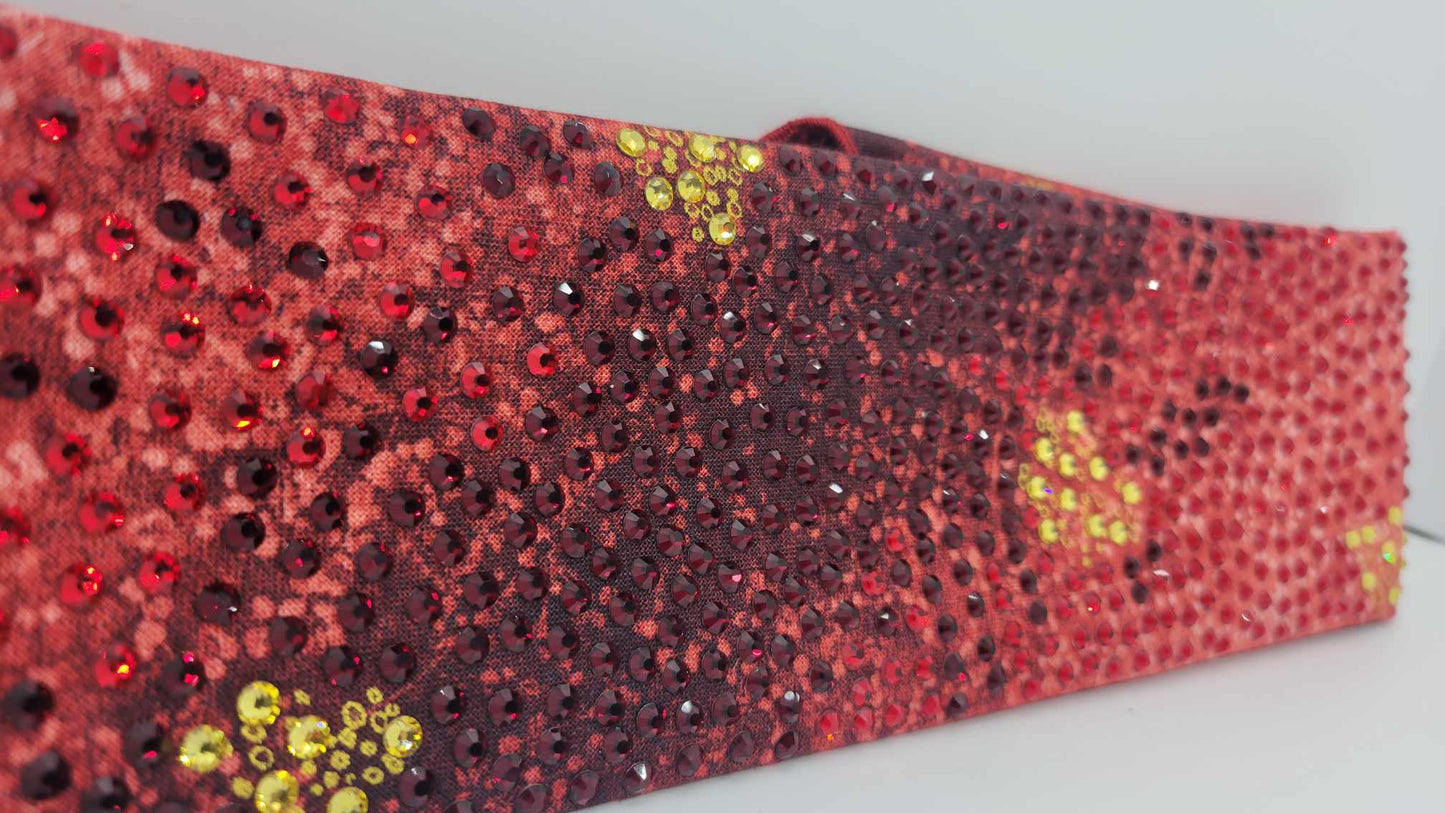 Super LeeAnnette Red and Gold withLight Red, Dark Red and Yellow Austrian Crystals (Sku4833)