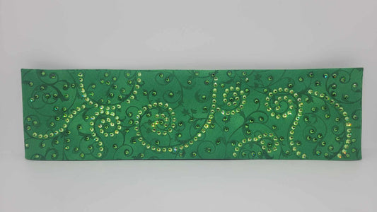 LeeAnnette Green Scrolls with Dark Green and Light Green Austrian Crystals (sku4865)