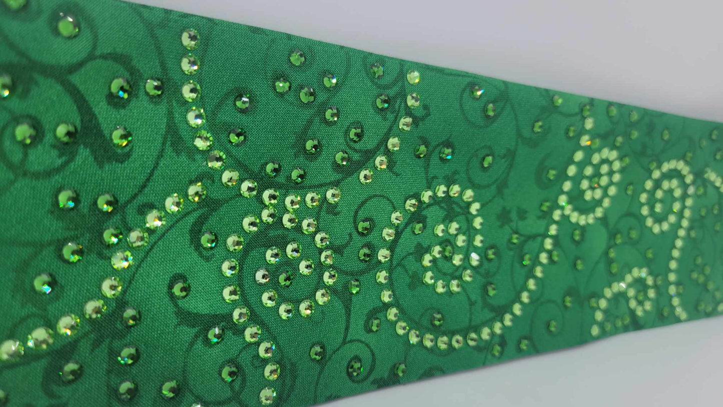 LeeAnnette Green Scrolls with Dark Green and Light Green Austrian Crystals (sku4865)