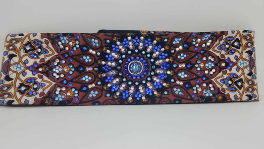 LeeAnnette Rust Indian with Sapphire, Blue Violet Shimmer and Aurora Borealis Austrian Crystals (sku4878)