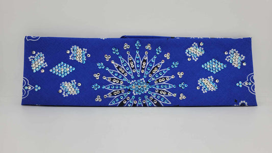 LeeAnnette Blue Paisley with Blue Shimmer and Diamond Clear Austrian Crystals (Sku4947)