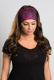 Stretchy Headband Pink Lace (Sku5442)