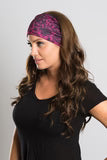 Stretchy Headband Pink Lace (Sku5442)