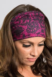 Stretchy Headband Pink Lace (Sku5442)