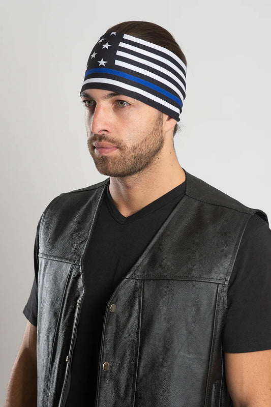 Stretchy Headband Thin Blue Line (Sku5449)