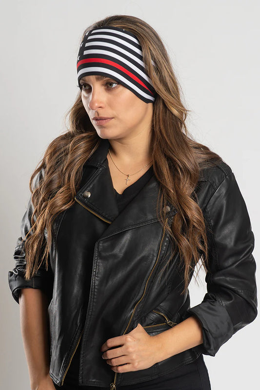 Stretchy Headband Thin Red Line (Sku5454)