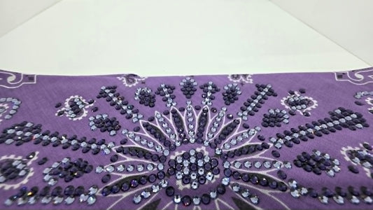 Super LeeAnnette Lavender Paisley Bandana with Purple Velvet and Lavender Austrian Crystals (S48171)
