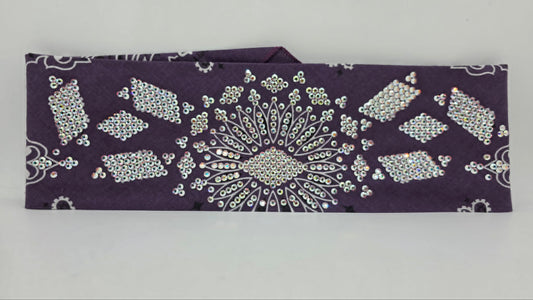 Super LeeAnnette Plum Paisley Bandana with Aurora Borealis Austrian Crystals (S48146)