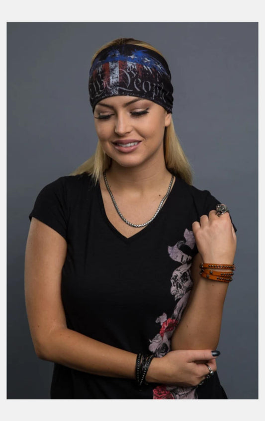 Stretchy Headband We The People Eagle Reversible (Sku5400)